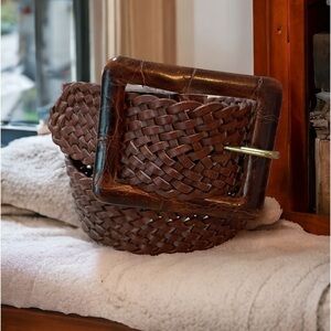 ZELE Vintage Handbraided Women’s Woven Brown Belt Size M 30”